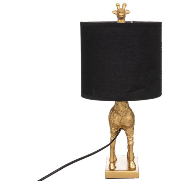 199 000477 2 4 Giraffe table lamp pakoworld E27 black-gold 22.5x20x42cmLighting > Table