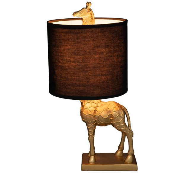 199 000477 6 Giraffe table lamp pakoworld E27 black-gold 22.5x20x42cmLighting > Table