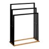 199 000508 3 Stool Ridley pakoworld wood-pu black 51x34x61.5cmSPRING OFFERS