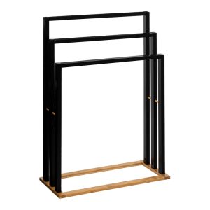 199 000508 3 Floor hanger Tower pakoworld MDF-bamboo black-natural 55x24x82cmIndoor furniture > Home organization > Bathroom > Bathroom accessories
