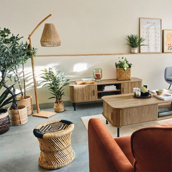 199 000515 2 11 Floor lamp Sean pakoworld E27 60W bamboo beige 52x30x158cmBOHO CHIC > Luminaries
