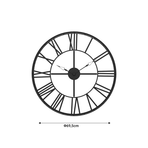 199 000553 2 Wall clock Tikter pakoworld black metal D69.5x4cmDecoration > Clocks