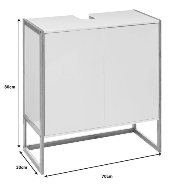 199 000578 3 2 Bathroom cabinet-counter Derfen pakoworld mdf in white-natural color 70x33x80cmIndoor furniture > Home organization > Bathroom > Cabinets