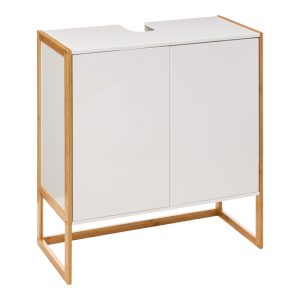 199 000578 4 Bathroom cabinet-counter Derfen pakoworld mdf in white-natural color 70x33x80cmIndoor furniture > Home organization > Bathroom > Cabinets