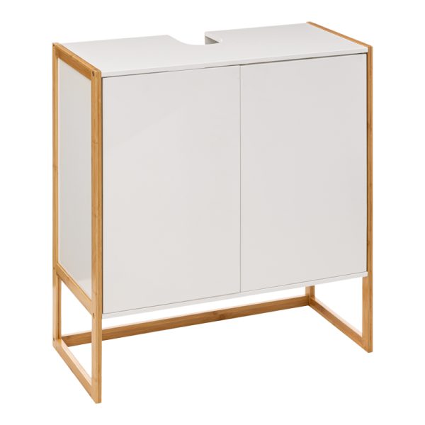 199 000578 4 Bathroom cabinet-counter Derfen pakoworld mdf in white-natural color 70x33x80cmIndoor furniture > Home organization > Bathroom > Cabinets