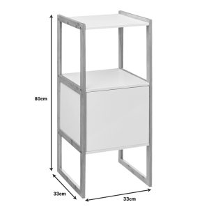 199 000580 3 2 Low wall-mounted cabinet Derfen pakoworld in white-natural color 33x33x80cmIndoor furniture > Home organization > Bathroom