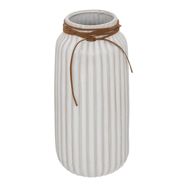 199 000587 2 Vase Whiten pakoworld ceramic in white color D13x28cmDecoration > Decorations