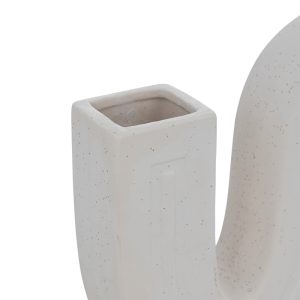 199 000588 2 Vase Snaky pakoworld ceramic in white color 25x5x21cmDecoration > Decorations