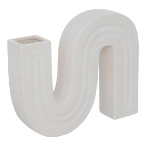 199 000588 Vase Snaky pakoworld ceramic in white color 25x5x21cmDecoration > Decorations