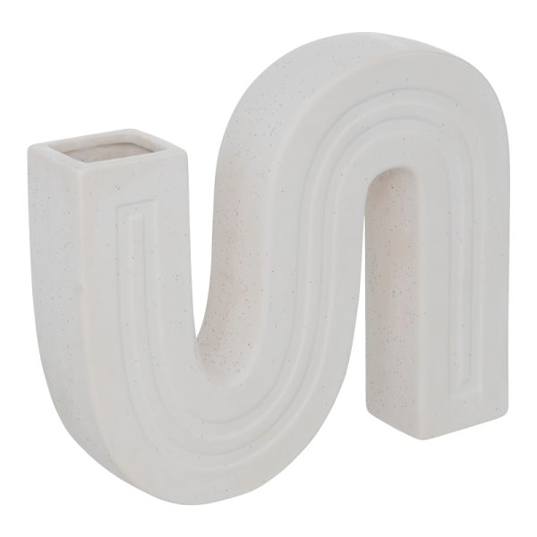 199 000588 Vase Snaky pakoworld ceramic in white color 25x5x21cmDecoration > Decorations