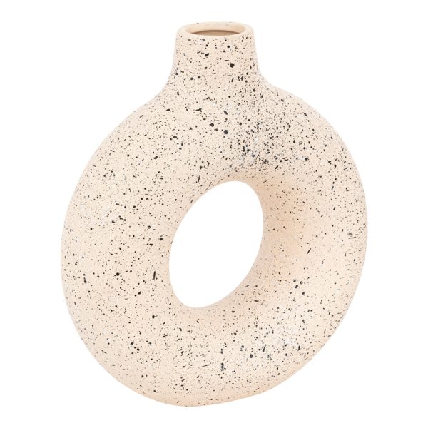 199 000589 3 Vase Circkly pakoworld ceramic in white-black color 27x9.5x30cmDecoration > Decorations