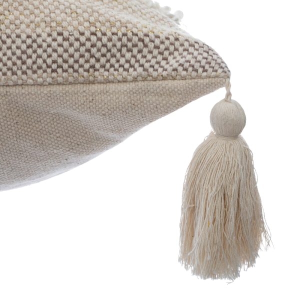 199 000617 2 2 Deco cushion with fringes Polat pakoworld in beige color 59x59cmIndoor furniture > Bean Bags