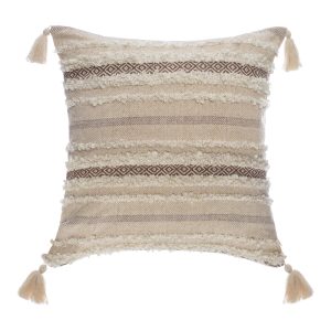 199 000617 4 Deco cushion with fringes Polat pakoworld in beige color 59x59cmIndoor furniture > Bean Bags