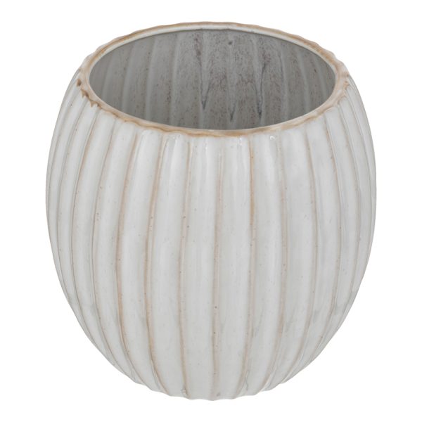 199 000633 2 Vase Ferdan pakoworld ceramic in white-beige color D19x18cmDecoration > Decorations