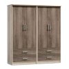 200 000163 4 Bookcase Mozart pakoworld with glass walnut 78.5x38x188cmIndoor furniture > Showcases