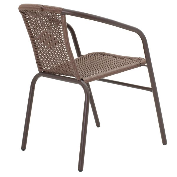 200 000300 3 10 Dining set 3pcs Watson-Obbi pakoworld metal-pe brownOutdoor furniture > Garden food table