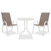200 000307 13 Dining table Watson-Calan set of 3 pakoworld metal-textilene brown D60x70cmOutdoor furniture > Garden food table