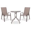 200 000308 12 Dining set 3pcs Watson-Obbi pakoworld metal-pe brownOutdoor furniture > Garden food table