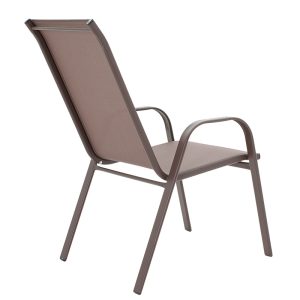 200 000308 3 9 Dining table Watson-Calan set of 3 pakoworld metal-textilene brown D60x70cmOutdoor furniture > Garden food table
