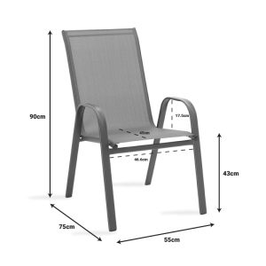 200 000308 4 9 Dining table Watson-Calan set of 3 pakoworld metal-textilene brown D60x70cmOutdoor furniture > Garden food table