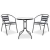 200 000311 8 Dining set 3pcs Watson-Obbi pakoworld metal-pe brownOutdoor furniture > Garden food table