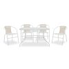 200 000313 7 Dining set 3pcs Watson-Obbi pakoworld metal-pe brownOutdoor furniture > Garden food table