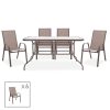 200 000384 13 Ensure pakoworld table metal brown-glass 140x80x70cmOutdoor furniture > Garden dining sets