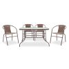 200 000385 9 Drill pakoworld dining set 3pcs in copper antique color metalOutdoor furniture > Garden food table