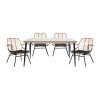 200 000753 6 Mabu-Klinton dining table set of 5 pakoworld aluminum and fabric in anthracite shade 150x80x74cmOutdoor furniture > Garden food table