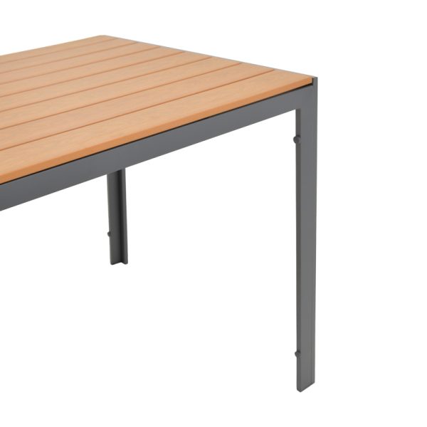 200 000765 3 6 Mabu-Nares dining table set of 5 pakoworld anthracite aluminum and plywood in natural color 140x80x72.5cmOutdoor furniture > Garden food table