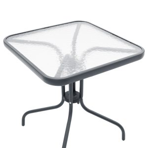 200 000916 3 8 Dining table Watson-Confidence set of 3 pakoworld metal in charcoal shade 70x70x70cmOutdoor furniture > Garden food table