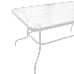 200 000918 3 4 Valor-Confidence dining table set of 5 pakoworld white metal 140x80x70cmEASTER OFFERS