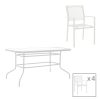 200 000918 7 Dining table Nares-Clutch C set of 5 pakoworld anthracite aluminum and plywood in natural color 140x80x72.5cmEASTER OFFERS