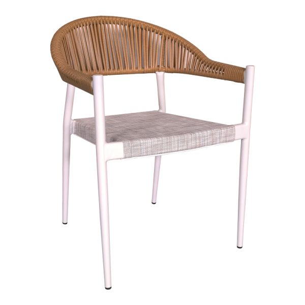 200 000934 4 3 Dining table Nares-Elation A set of 7 pakoworld white aluminum and plywood in a natural shade 180x90x72.5cmOutdoor furniture > Garden food table