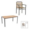 200 000955 5 Dining table Vergo-Confidence set of 3 pakoworld metal in black shade D60x70cmOutdoor furniture > Garden food table