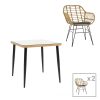 200 000958 11 Walen pakoworld dining table set of 3 metal in bronze shadeOutdoor furniture > Garden food table
