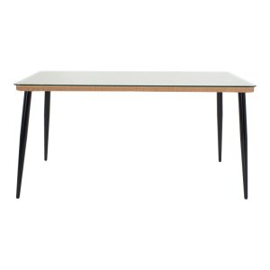 200 000961 2 5 Dining table Naoki X set of 7 pakoworld rattan pe in natural shade and black metal 160x90x78cmOutdoor furniture > Garden food table