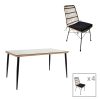200 000964 8 Dining table Watson-Confidence set of 3 pakoworld metal in charcoal shade 70x70x70cmOutdoor furniture > Garden food table