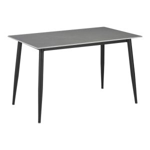 200 001059 4 6 Dining table Gustas-Bella pakoworld set of 5 pcs gray marble sintered stone-black metal 120x60x75cmIndoor furniture > Dinning sets