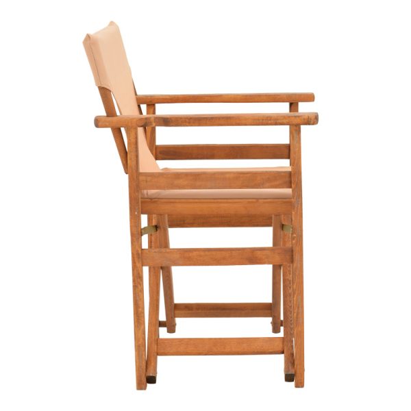 200 001079 2 9 Kompa pakoworld director's chair, solid beech wood, walnut - Nexus beige fabricOutdoor furniture > Garden armchairs
