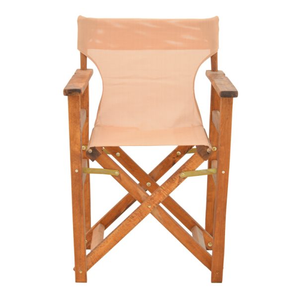 200 001079 3 9 Kompa pakoworld director's chair, solid beech wood, walnut - Nexus beige fabricOutdoor furniture > Garden armchairs