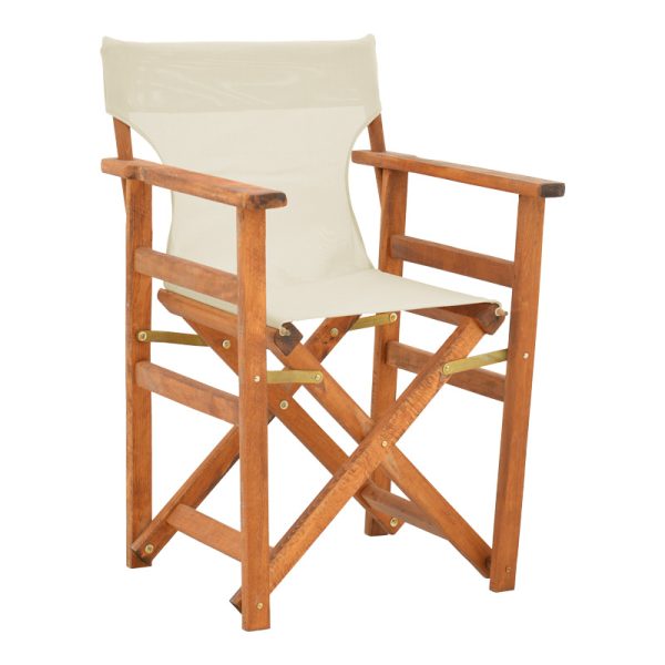 200 001080 10 Kompa pakoworld director's chair, solid beech wood, walnut - Nexus ecrou fabricOutdoor furniture > Garden armchairs