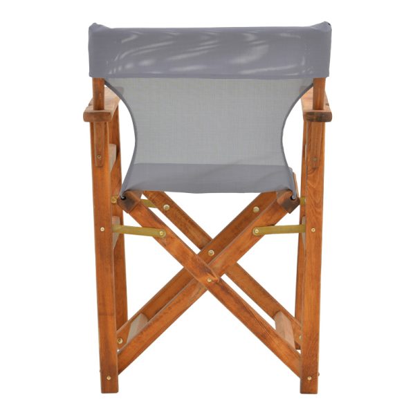 200 001081 4 9 Kompa pakoworld director's chair, solid beech wood, walnut - Nexus grey fabricOutdoor furniture > Garden armchairs