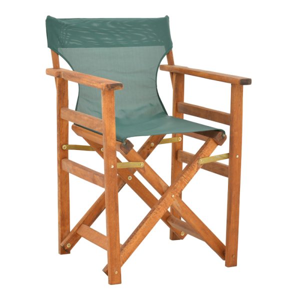 200 001082 12 Kompa pakoworld director's chair, solid beech wood, walnut - Nexus green fabricOutdoor furniture > Garden armchairs