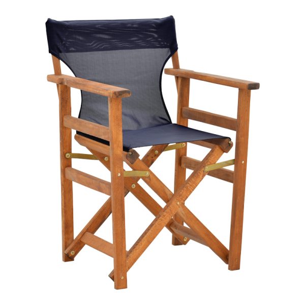 200 001083 10 Kompa pakoworld director's chair, solid beech wood, walnut - Nexus black fabricOutdoor furniture > Garden armchairs