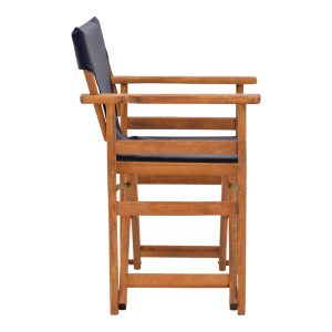 200 001083 2 7 Kompa pakoworld director's chair, solid beech wood, walnut - Nexus black fabricOutdoor furniture > Garden armchairs