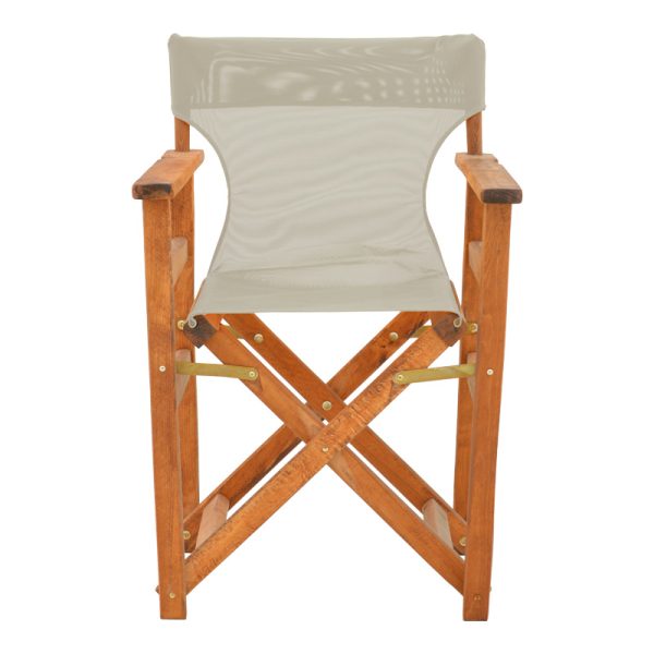 200 001084 3 7 Kompa pakoworld director's chair, solid beech wood, walnut - Nexus grey-beige fabricOutdoor furniture > Garden armchairs