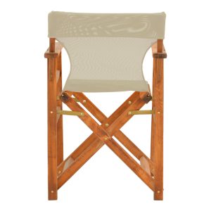 200 001084 4 7 Kompa pakoworld director's chair, solid beech wood, walnut - Nexus grey-beige fabricOutdoor furniture > Garden armchairs
