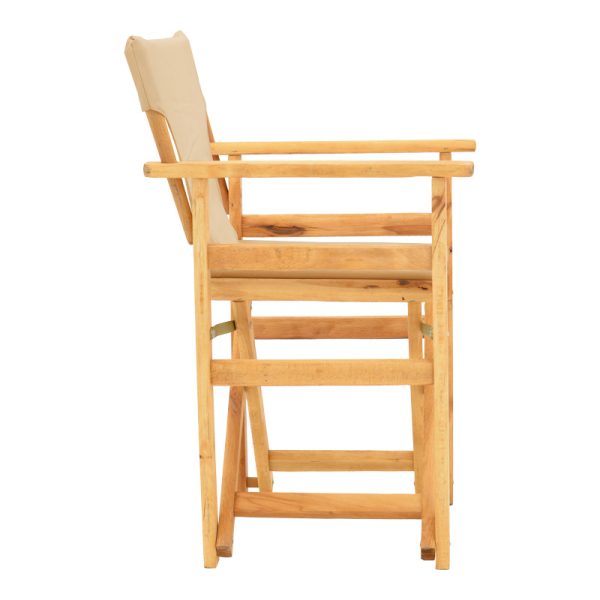 200 001085 2 6 Kompa pakoworld director's chair, solid beech wood, natural - Nexus beige fabricOutdoor furniture > Garden armchairs