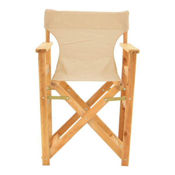 200 001085 3 6 Kompa pakoworld director's chair, solid beech wood, natural - Nexus beige fabricOutdoor furniture > Garden armchairs